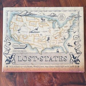 Lost States Book with Illustrated Map Cover
